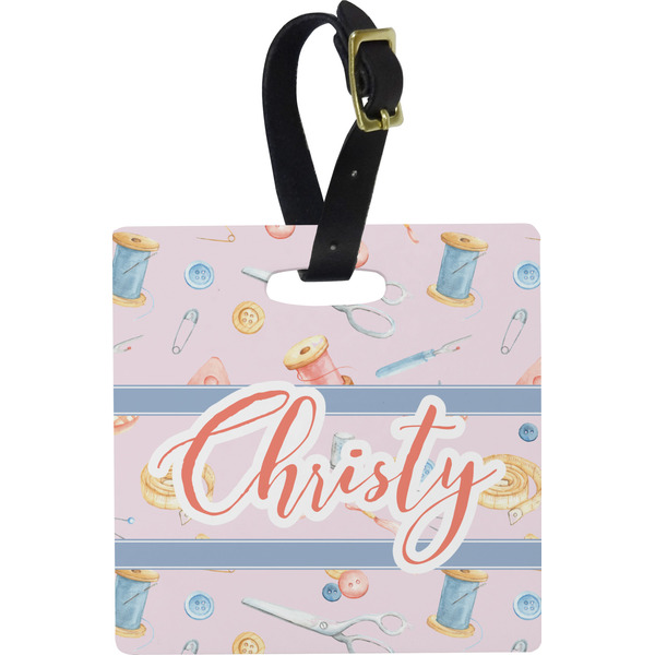 Sewing Time Personalized Square Luggage Tag