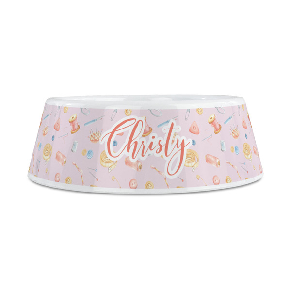 Sewing Time Plastic Dog Bowls - Medium - FRONT