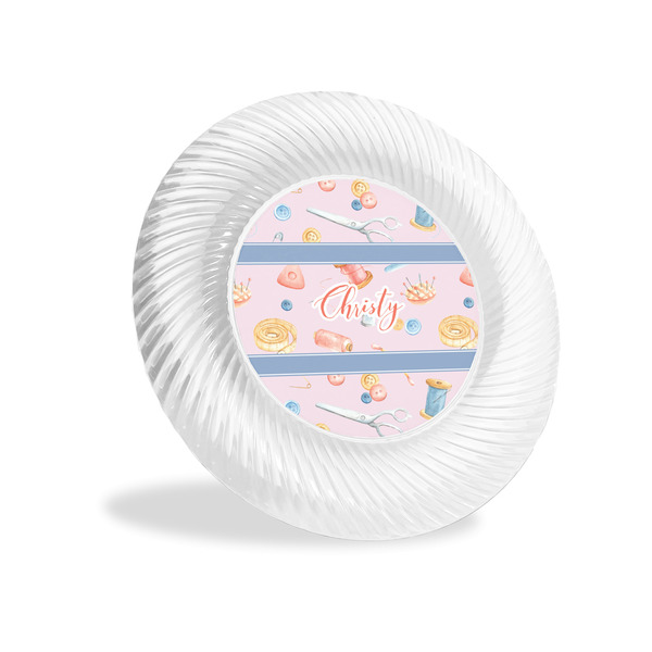 Custom Sewing Time Plastic Party Appetizer & Dessert Plates - 6" (Personalized)