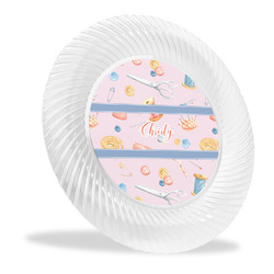 Sewing Time Plastic Party Dinner Plates - 10" (Personalized)