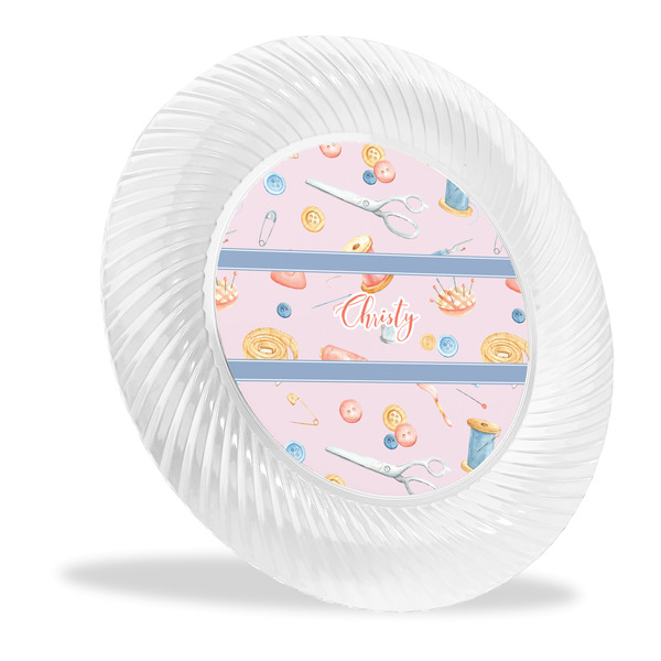 Custom Sewing Time Plastic Party Dinner Plates - 10" (Personalized)