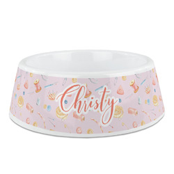 Sewing Time Plastic Dog Bowl - Medium (Personalized)