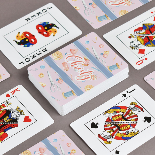 Sewing Time Playing Cards - Front & Back View