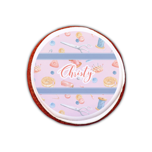 Sewing Time Printed Icing Circle - XSmall - On Cookie