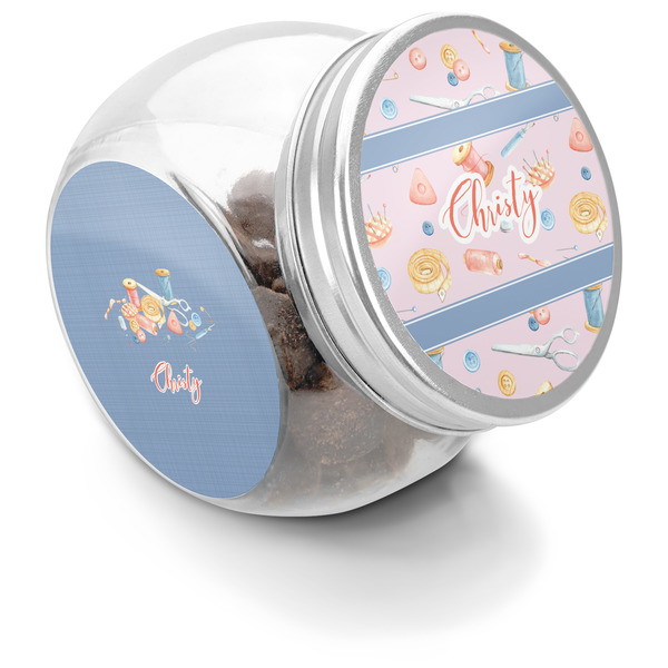 Custom Sewing Time Puppy Treat Jar (Personalized)