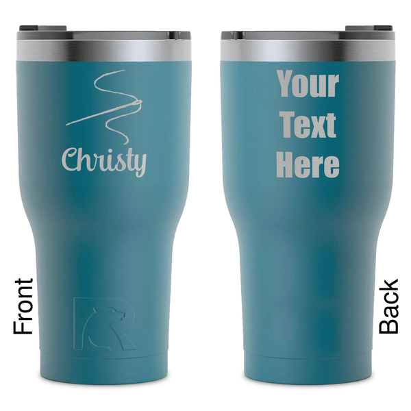 Custom Sewing Time RTIC Tumbler - Dark Teal - Laser Engraved - Double-Sided (Personalized)