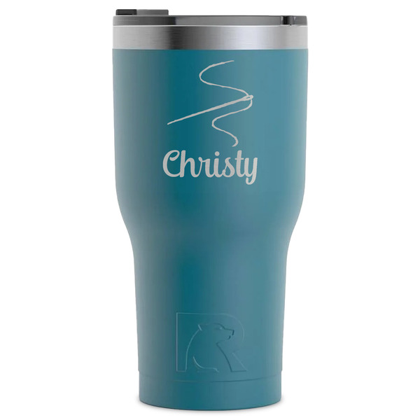 Custom Sewing Time RTIC Tumbler - Dark Teal - Laser Engraved - Single-Sided (Personalized)