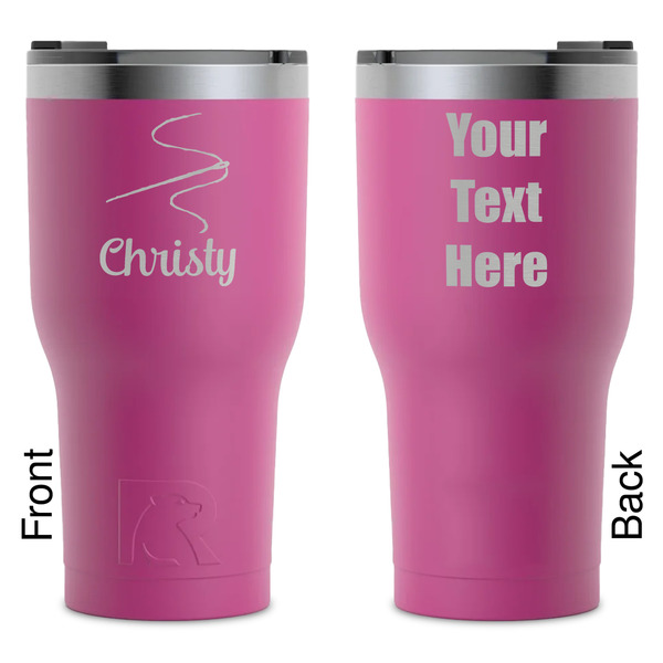 Custom Sewing Time RTIC Tumbler - Magenta - Laser Engraved - Double-Sided (Personalized)