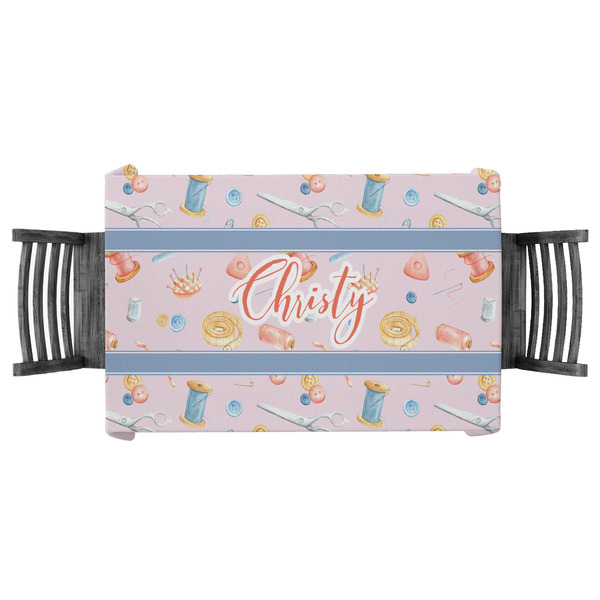Custom Sewing Time Tablecloth - 58"x58" (Personalized)