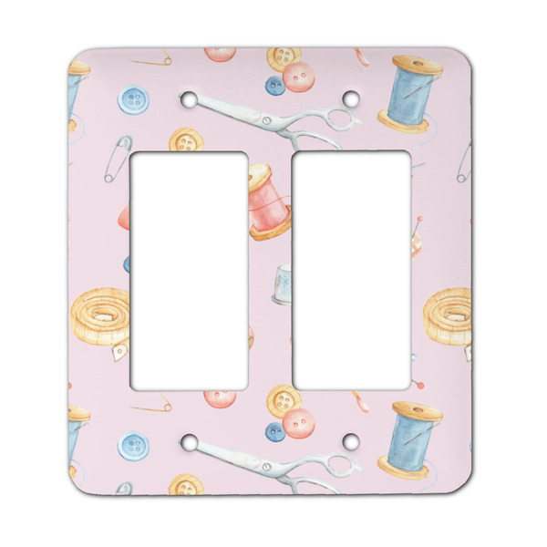 Custom Sewing Time Rocker Style Light Switch Cover - Two Switch