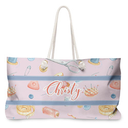 Sewing Time Large Tote Bag with Rope Handles (Personalized)