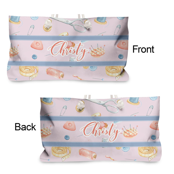 Sewing Time Large Rope Tote - From & Back View