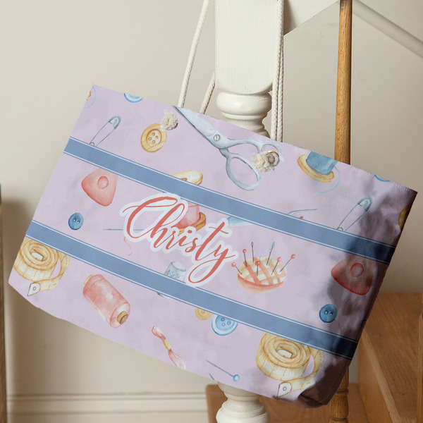 Sewing Time Large Rope Tote - Life Style