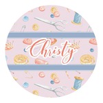 Sewing Time Round Decal - Small (Personalized)
