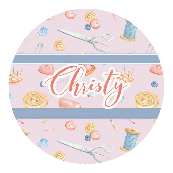 Custom Sewing Time Round Decal - Small (Personalized)