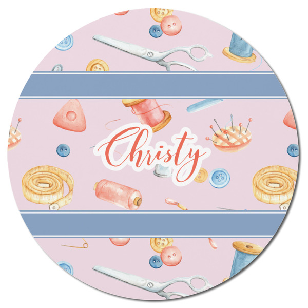 Sewing Time Round Fridge Magnet - FRONT