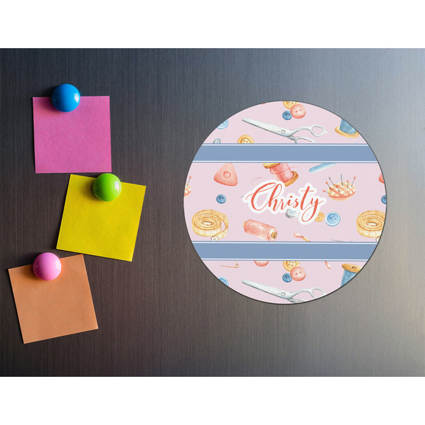 Sewing Time Round Fridge Magnet - LIFESTYLE