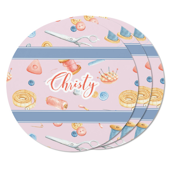 Sewing Time Round Fridge Magnet - THREE