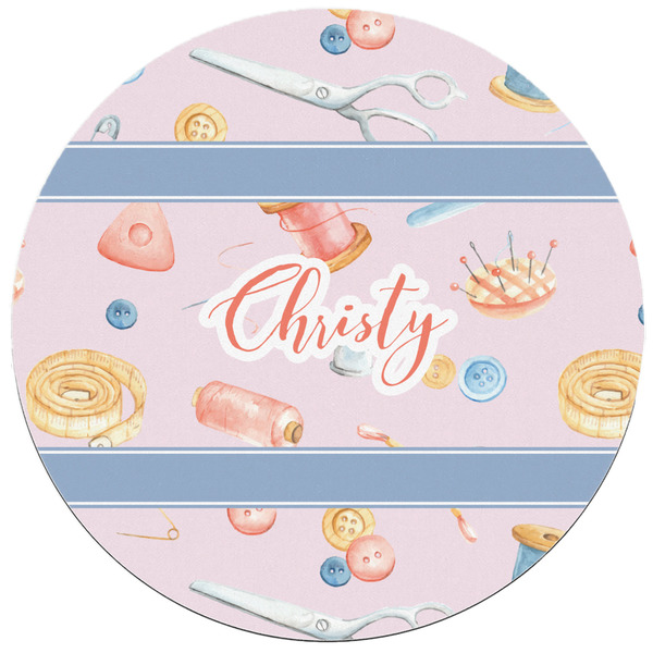 Sewing Time Round Mousepad - APPROVAL