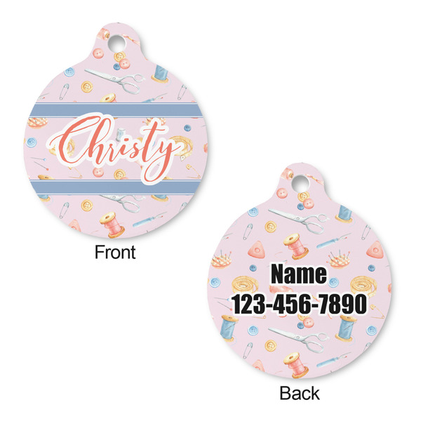 Sewing Time Round Pet ID Tag - Large - Approval
