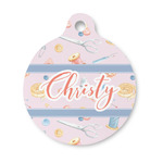 Sewing Time Round Pet ID Tag - Small (Personalized)
