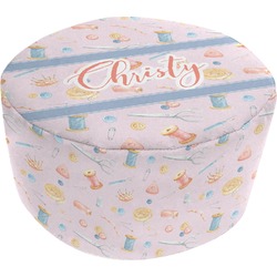 Sewing Time Round Pouf Ottoman (Personalized)