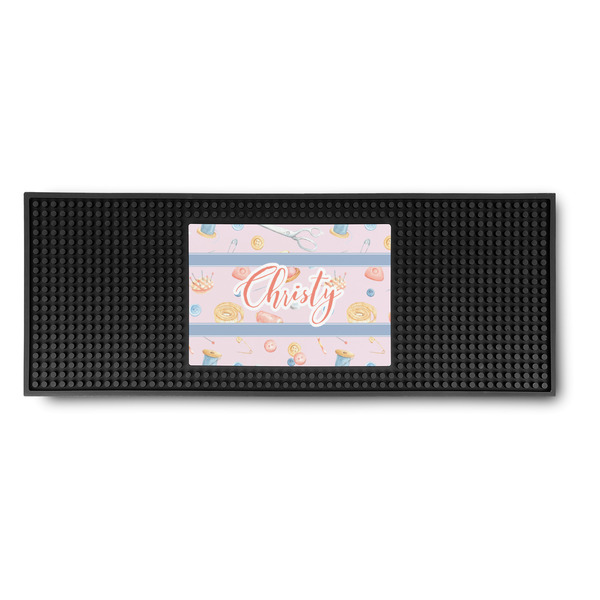 Custom Sewing Time Rubber Bar Mat (Personalized)