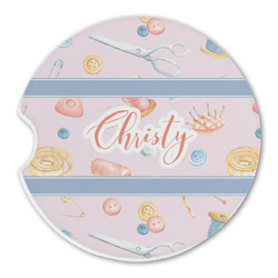 Sewing Time Sandstone Car Coaster - Single (Personalized)