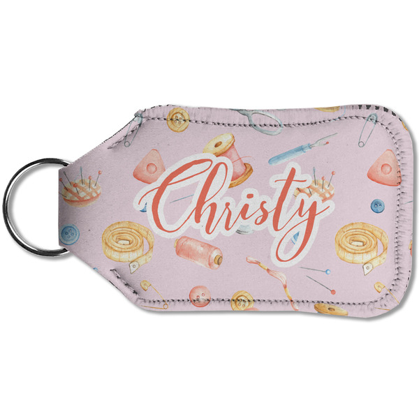 Sewing Time Sanitizer Holder Keychain - Small (Back)