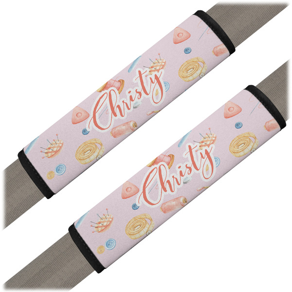 Custom Sewing Time Seat Belt Covers (Set of 2) (Personalized)