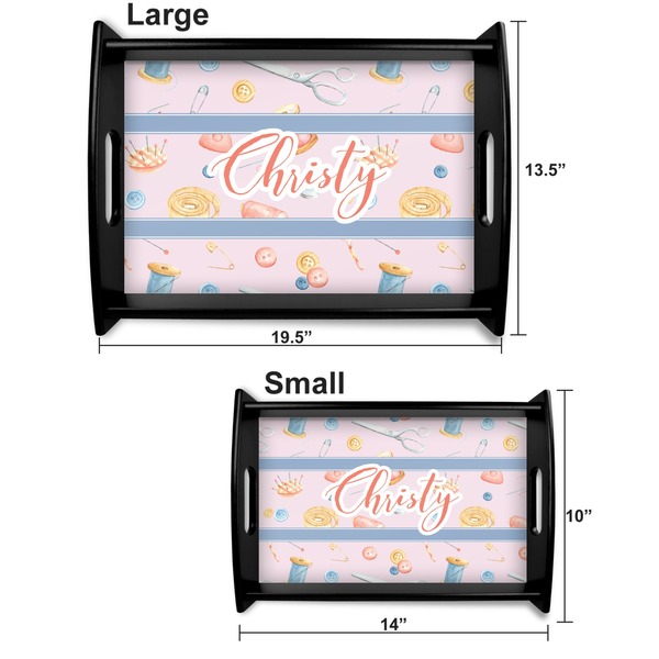 Sewing Time Serving Tray Black Sizes