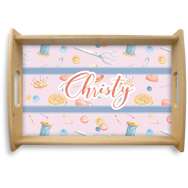 Custom Sewing Time Natural Wooden Tray - Small (Personalized)