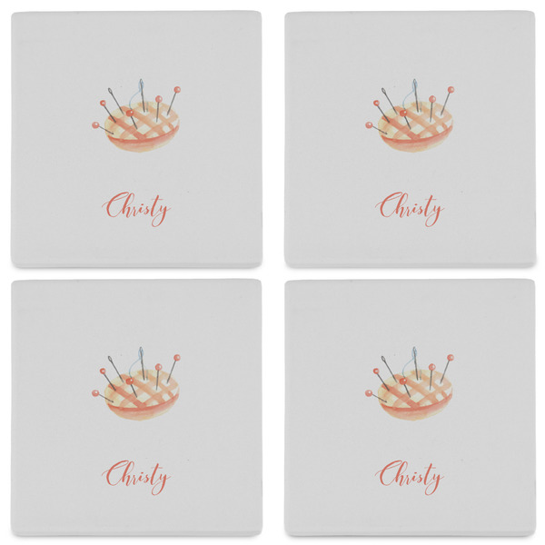 Sewing Time Set of 4 Sandstone Coasters - See All 4 View