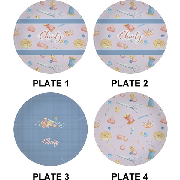 Sewing Time Set of Appetizer / Dessert Plates (Approval)