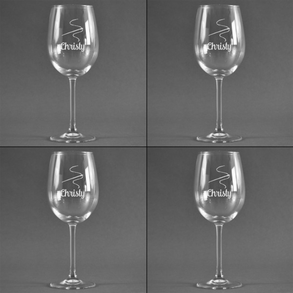 Sewing Time Set of Four Personalized Wineglasses (Approval)