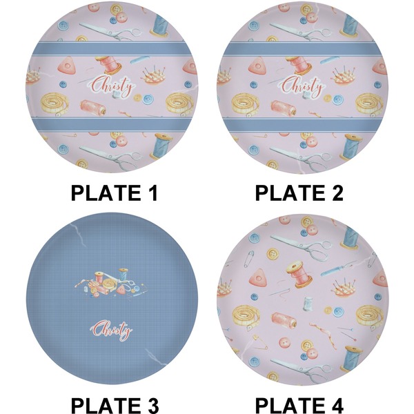 Sewing Time Set of Lunch / Dinner Plates (Approval)