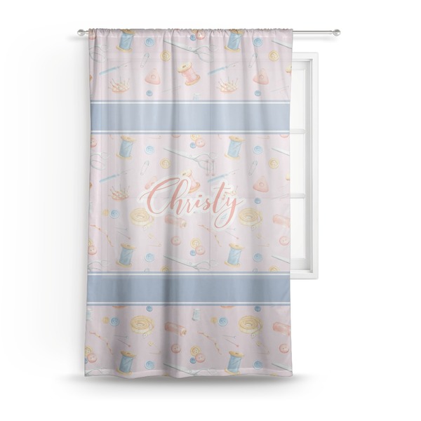 Custom Sewing Time Sheer Curtain - 50"x84" (Personalized)