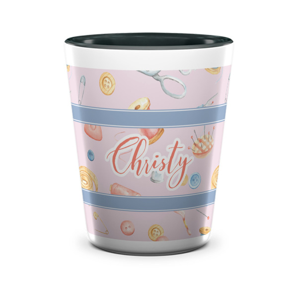 Sewing Time Shot Glass - Two Tone - FRONT