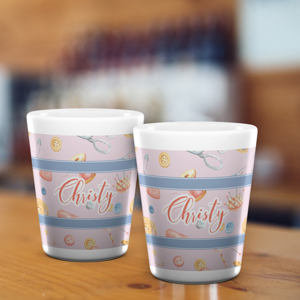 Sewing Time Shot Glass - White - LIFESTYLE