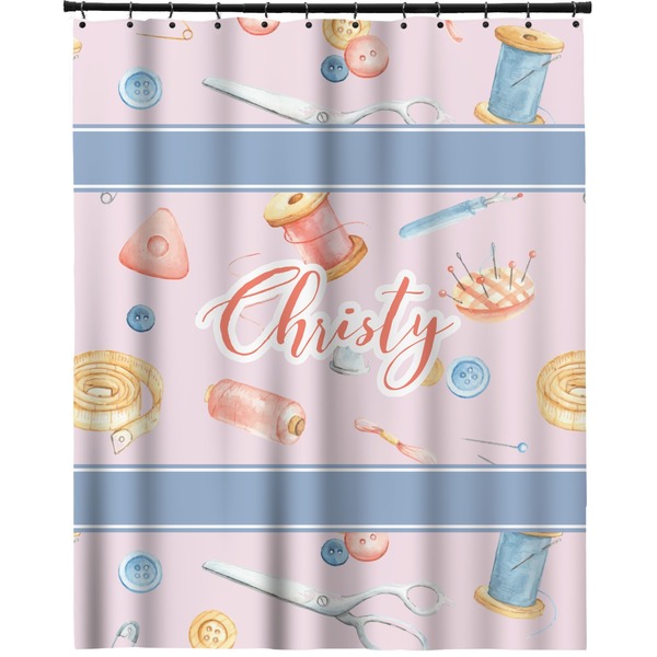 Custom Sewing Time Extra Long Shower Curtain - 70"x84" (Personalized)