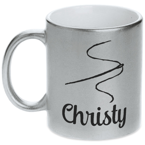 Custom Sewing Time Metallic Silver Mug (Personalized)