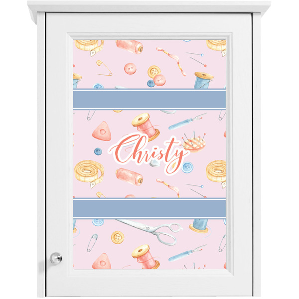 Sewing Time Single White Cabinet Decal