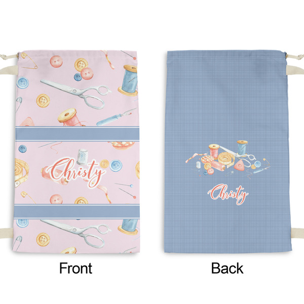 Sewing Time Small Laundry Bag - Front & Back View