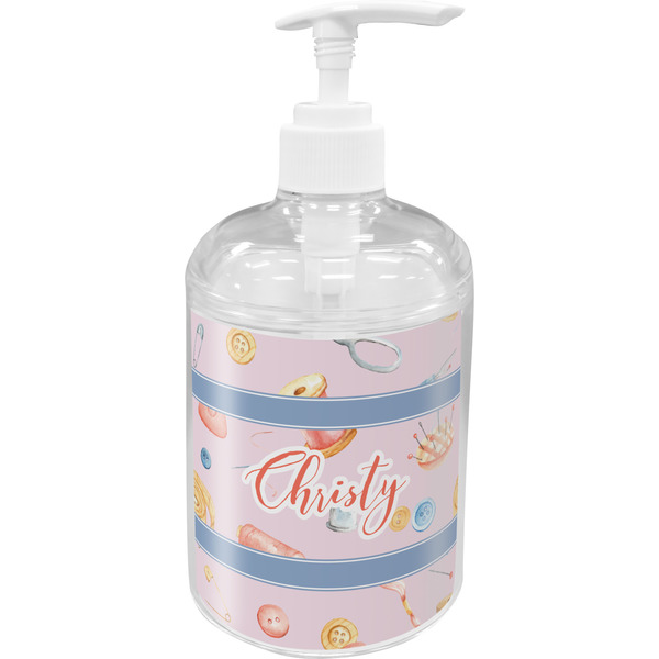 Custom Sewing Time Acrylic Soap & Lotion Bottle (Personalized)