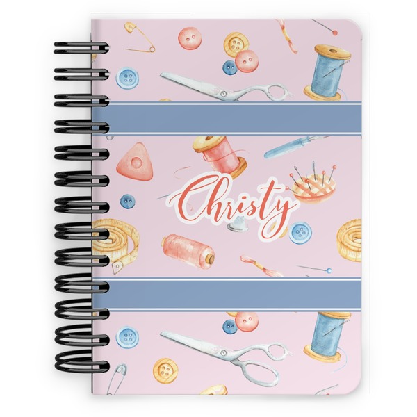 Custom Sewing Time Spiral Notebook - 5x7 w/ Name or Text