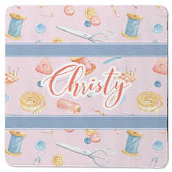 Sewing Time Square Rubber Backed Coaster (Personalized)