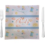 Sewing Time 9.5" Glass Square Lunch / Dinner Plate- Single or Set of 4 (Personalized)