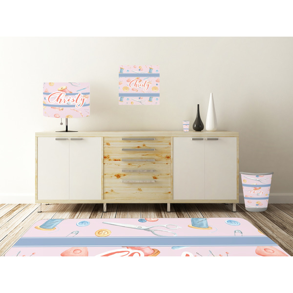 Sewing Time Square Wall Decal Wooden Desk