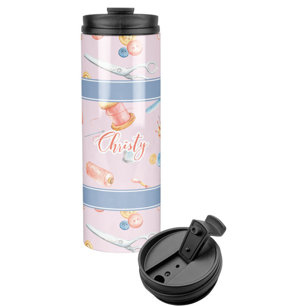 Custom Sewing Time Stainless Steel Skinny Tumbler (Personalized)