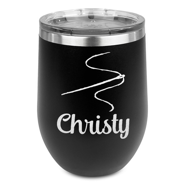 Custom Sewing Time Stemless Wine Tumbler - 5 Color Choices - Stainless Steel  (Personalized)